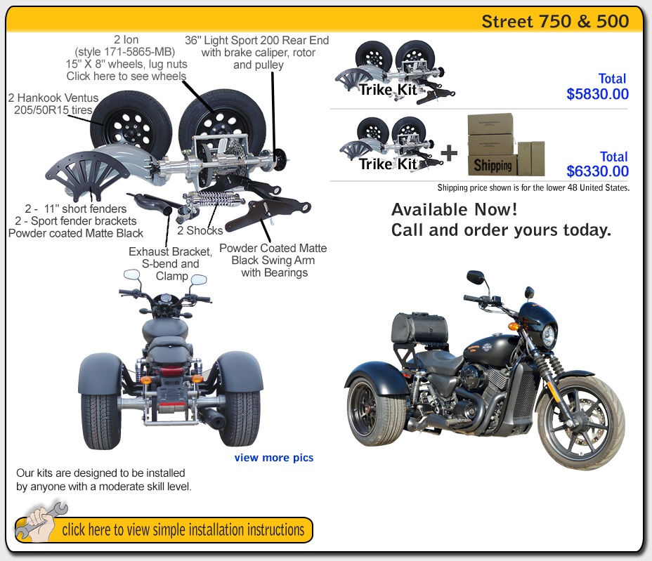 Trike kit for Harley Davidson Softail Frankenstein Trike Kit